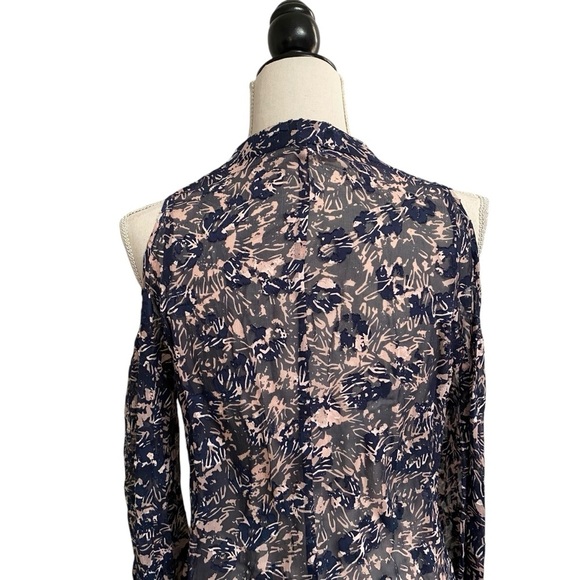 Derek Lam 10 Crosby Floral Silk Cotton Cold Shoulder Blouse Size 2 - Picture 8 of 13